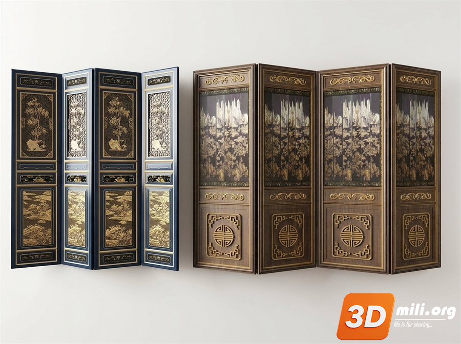 Folding screen Skp Files 